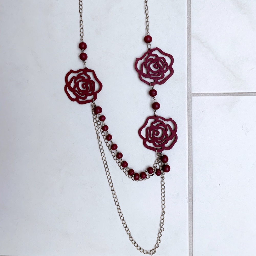 Laser cut floral necklace